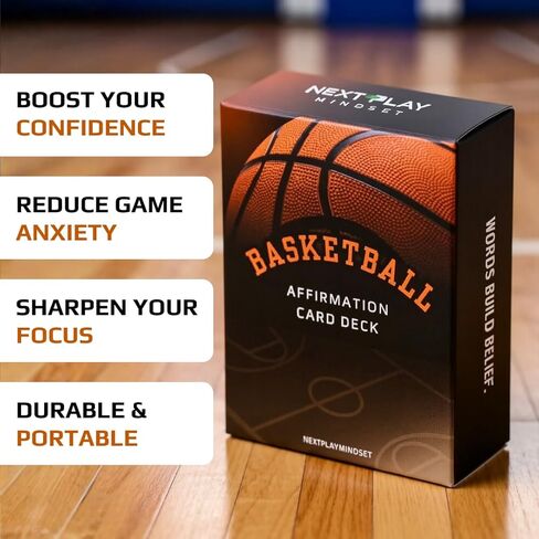 Basketball Affirmation Card Deck for Athletes – 52 Mental Performance Self-Talk Cards for Confidence, Focus & Game-Day Preparation – Motivational Gift for Teens, Players, or Coaches in Saudi Arabia
