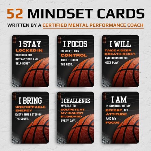 Basketball Affirmation Card Deck for Athletes – 52 Mental Performance Self-Talk Cards for Confidence, Focus & Game-Day Preparation – Motivational Gift for Teens, Players, or Coaches in Saudi Arabia