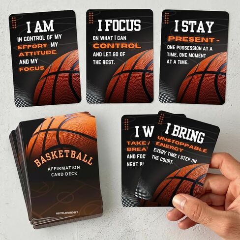 Basketball Affirmation Card Deck for Athletes – 52 Mental Performance Self-Talk Cards for Confidence, Focus & Game-Day Preparation – Motivational Gift for Teens, Players, or Coaches in Saudi Arabia