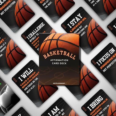 Basketball Affirmation Card Deck for Athletes – 52 Mental Performance Self-Talk Cards for Confidence, Focus & Game-Day Preparation – Motivational Gift for Teens, Players, or Coaches in Saudi Arabia