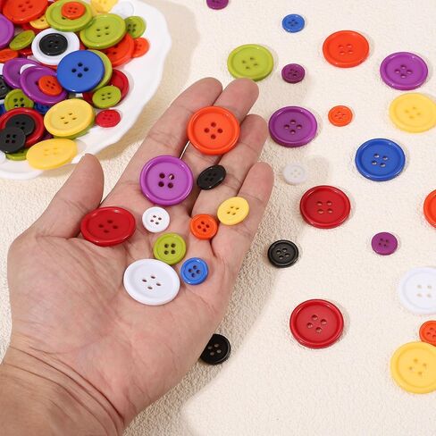 PATIKIL 50Pcs 20L 4-Hole Resin Sewing Buttons for Crafts, 12.5mm 1/2" Round Clothing Fastener Round Resin Buttons for DIY Sewing Clothes Fabric Pants Dress Skirt Crafts Replacement, Yellow in Kuwait