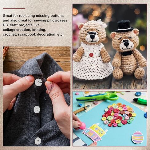 PATIKIL 50Pcs 20L 4-Hole Resin Sewing Buttons for Crafts, 12.5mm 1/2" Round Clothing Fastener Round Resin Buttons for DIY Sewing Clothes Fabric Pants Dress Skirt Crafts Replacement, Yellow in Kuwait