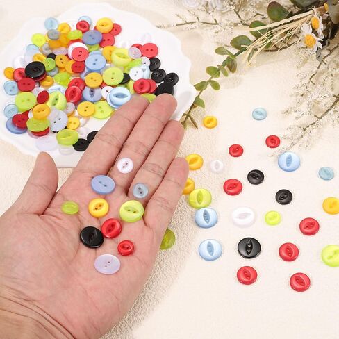 PATIKIL 50Pcs 24L Round Sewing Buttons, 15mm 3/5" 2-Hole Resin Fish Eye Buttons Round Clothing Fastener for Sewing Clothes Fabric Pants Dress Skirt Crafts Replacement, Sky Blue in Saudi Arabia
