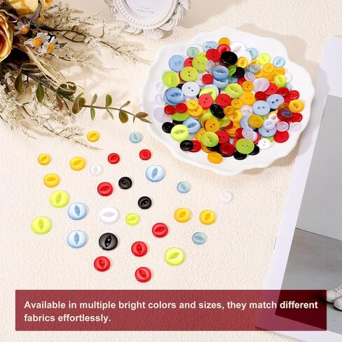 PATIKIL 50Pcs 24L Round Sewing Buttons, 15mm 3/5" 2-Hole Resin Fish Eye Buttons Round Clothing Fastener for Sewing Clothes Fabric Pants Dress Skirt Crafts Replacement, Sky Blue in Saudi Arabia