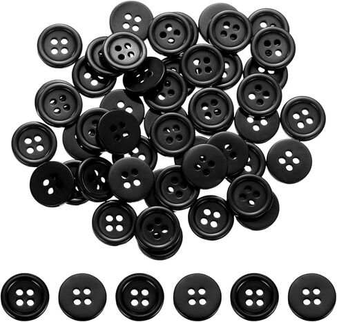 PATIKIL 50Pcs 20L 4-Hole Resin Sewing Buttons for Crafts, 12.5mm 1/2" Round Clothing Fastener Round Resin Buttons for DIY Sewing Clothes Fabric Pants Dress Skirt Crafts Replacement, Yellow in Kuwait