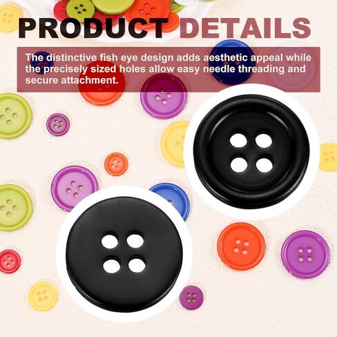 PATIKIL 50Pcs 20L 4-Hole Resin Sewing Buttons for Crafts, 12.5mm 1/2" Round Clothing Fastener Round Resin Buttons for DIY Sewing Clothes Fabric Pants Dress Skirt Crafts Replacement, Yellow in Kuwait