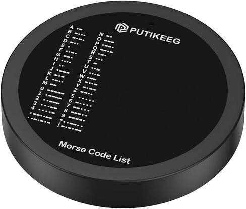 PUTIKEEG Morse Code Round Table مفتاح مورس قائمة تعلم طاولة الراديو على الموجات القصيرة (أسود) in Kuwait