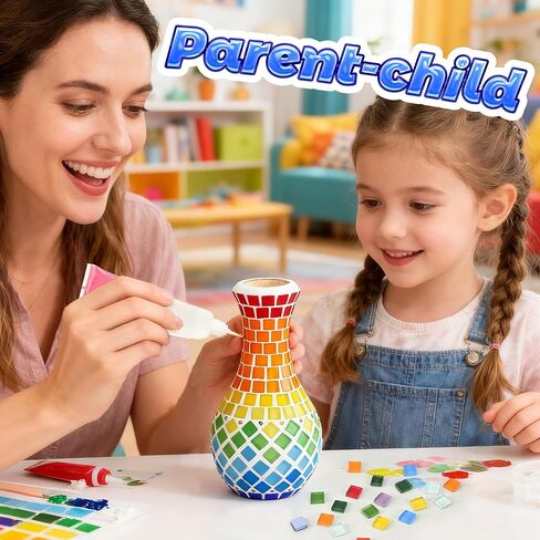 Joyclub DIY فسيفساء زهرية عدة مجموعات الفسيفساء للبالغين الإبداع الفنون اليدوية والحرف مجموعات بلاط الفسيفساء صنع المشاريع لوازم عيد الميلاد هدايا عيد ميلاد ديكور غرفة المنزل in Kuwait