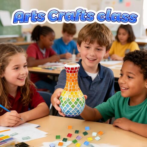 Joyclub DIY فسيفساء زهرية عدة مجموعات الفسيفساء للبالغين الإبداع الفنون اليدوية والحرف مجموعات بلاط الفسيفساء صنع المشاريع لوازم عيد الميلاد هدايا عيد ميلاد ديكور غرفة المنزل in Kuwait