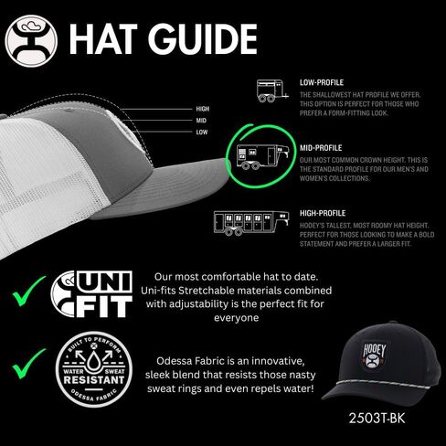 HOOEY Bronx Adjustable Snapback Mesh Trucker Back Hat in Kuwait