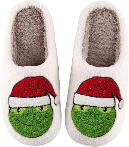 Christmas Slippers For Women Men Indoor Soft Warm Cotton Bedroom Reindeer Slippers House Memory Foam Slippers Cozy Fluffy Fall Winter Home Slippers in Saudi Arabia