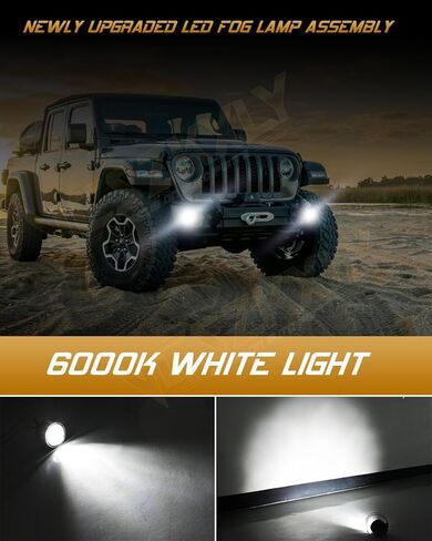 Compatible for 2014 Kia Soul Fog Lights Assembly Base Hatchback 4-door 1.6L, Clear LED Bumper Fog Lights Front Lamps Left+Right, Plug n Play, 6000K Cool White, Pack of 2 in Saudi Arabia