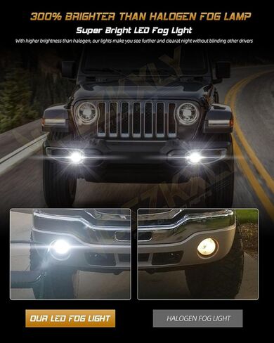 Compatible for 2014 Kia Soul Fog Lights Assembly Base Hatchback 4-door 1.6L, Clear LED Bumper Fog Lights Front Lamps Left+Right, Plug n Play, 6000K Cool White, Pack of 2 in Saudi Arabia