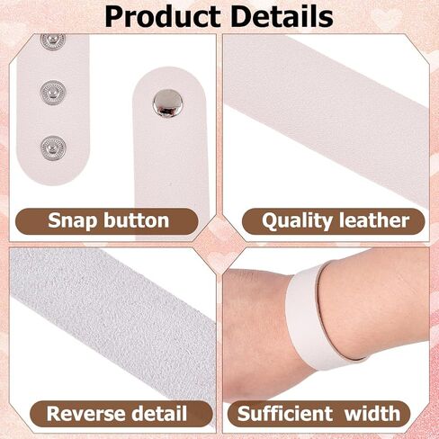 12PCS 8.98 x 0.98 Inch PU Leather Bracelet Blanks Adjustable Plain Wristband Bulk Snap Cuff Bracelets Wrist Cuffs DIY Craft Wristbands for Men Women Stamping Engraving Jewelry Making(Black) in Saudi Arabia