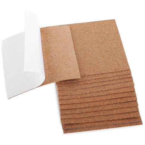 Xindojuz 16 PCS Cork Backing for Coasters, Self-Adhesive Cork Sheet Bulk, Mini Wall Board Corks on Tiles Bottom for Thin Drink Coasters Cup Mats DIY Crafts Making Decorations (4x4 Inches) in Saudi Arabia