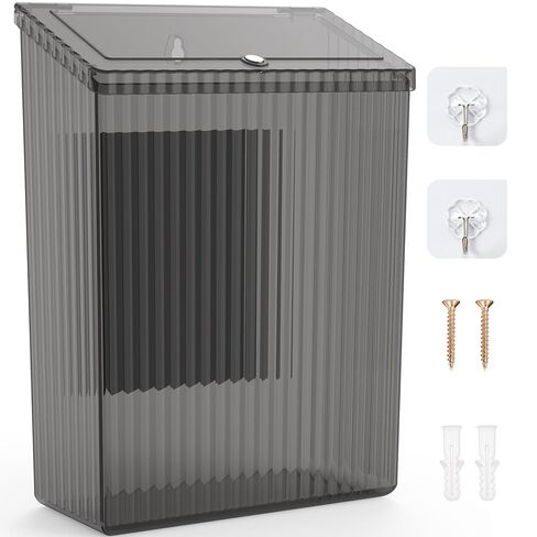 Sealegend Magnetic Slim Trash Can Wastebasket with Lid, Lint Bin, Storage Bins Perfect for Kitchen, Fridge, Cabinet, Bathroom, Laundry Room Organization, Black in Saudi Arabia