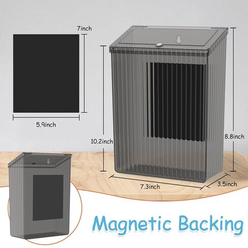 Sealegend Magnetic Slim Trash Can Wastebasket with Lid, Lint Bin, Storage Bins Perfect for Kitchen, Fridge, Cabinet, Bathroom, Laundry Room Organization, Black in Saudi Arabia