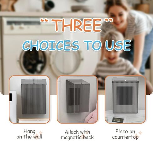 Sealegend Magnetic Slim Trash Can Wastebasket with Lid, Lint Bin, Storage Bins Perfect for Kitchen, Fridge, Cabinet, Bathroom, Laundry Room Organization, Black in Saudi Arabia