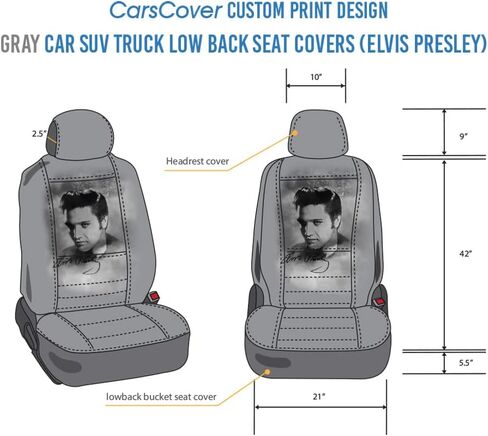 CarsCover تصميم طباعة مخصص سيارة SUV شاحنة أغطية مقاعد خلفية منخفضة (الفيس بريسلي) in Kuwait