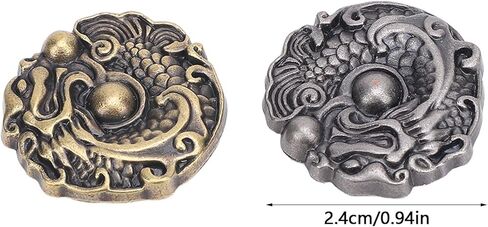 2 Set Dragon Pattern Metal Buttons, Zinc Alloy Vintage Clothing Buttons Decoration, 24MM for Leather Crafts for Repairs Decorations for Bracelets Hats Belts Shoes in Saudi Arabia