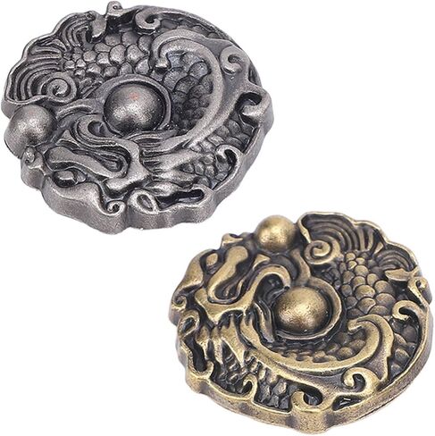 2 Set Dragon Pattern Metal Buttons, Zinc Alloy Vintage Clothing Buttons Decoration, 24MM for Leather Crafts for Repairs Decorations for Bracelets Hats Belts Shoes in Saudi Arabia