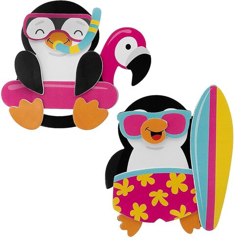 Fun Express Silly Summer Penguin Magnet Foam Craft Kit - Makes 12 in Saudi Arabia