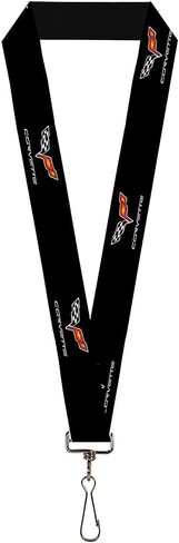 Buckle Down Lanyard - 1.0" - C6 Logo Repeat Black Accessory in Saudi Arabia