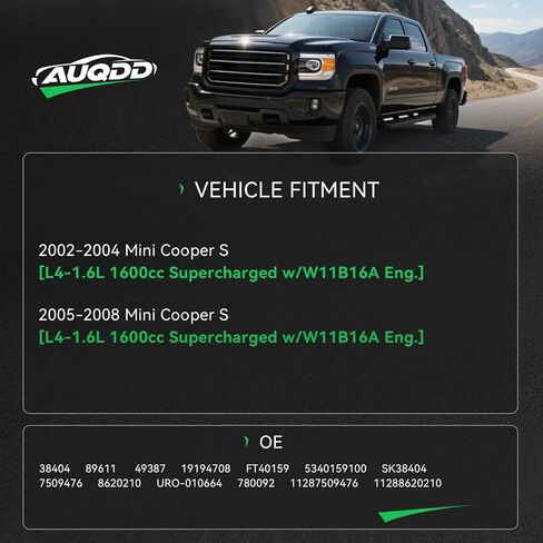 38404 شداد الحزام ومجموعة البكرة (لـ 1.6L 1600cc فائق الشحن مع W11B16A Eng.) مناسب لـ 2002-2008 Mini Cooper S (R52 R53 R56,19194708 ‎11287509476 11288620210) in Saudi Arabia