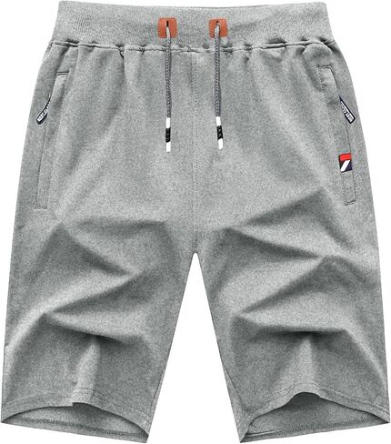 GEEK LIGHTING Men's 2 Pack Shorts Casual Comfortable Workout Shorts Drawstring Zipper Pockets Elastic Waist in Kuwait