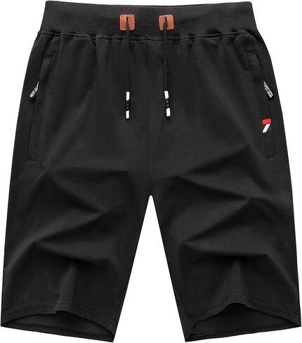 GEEK LIGHTING Men's 2 Pack Shorts Casual Comfortable Workout Shorts Drawstring Zipper Pockets Elastic Waist in Kuwait