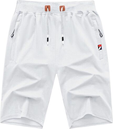 GEEK LIGHTING Men's 2 Pack Shorts Casual Comfortable Workout Shorts Drawstring Zipper Pockets Elastic Waist in Kuwait