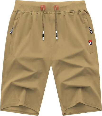 GEEK LIGHTING Men's 2 Pack Shorts Casual Comfortable Workout Shorts Drawstring Zipper Pockets Elastic Waist in Kuwait