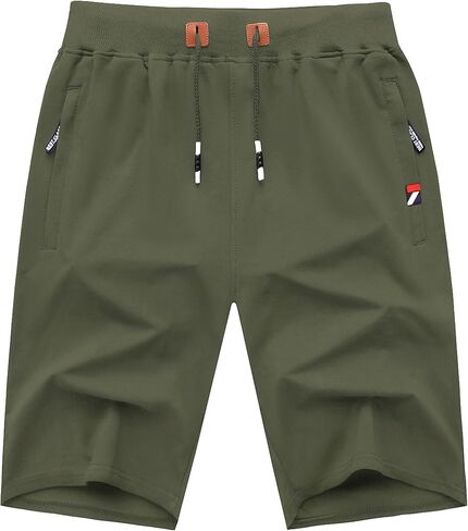GEEK LIGHTING Men's 2 Pack Shorts Casual Comfortable Workout Shorts Drawstring Zipper Pockets Elastic Waist in Kuwait