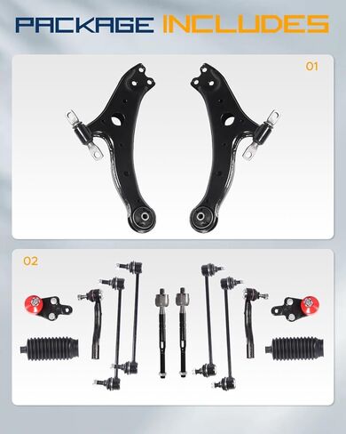 12PCS Front Lower Control Arm Fits 2003-2008 Matrix | 2003-2008 Pontiac Vibe All Models Tierod Sway Bar Suspension Kit in Saudi Arabia