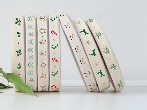 Gingerbread Man Ribbon - 5/8" (15 mm), 10 Yards (9 m) Cotton Christmas Tape for Wrapping, New Year Gifts, Cookies, Holiday Favors in Saudi Arabia