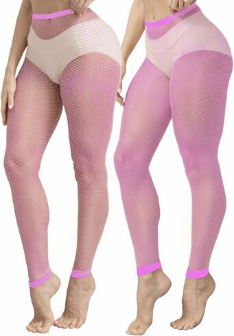 CharnmRose 2 أزواج المرأة بدون قدم شبكة صيد السمك الجوارب عالية الخصر شبكة صيد السمك للنساء جوارب شبكية in Kuwait