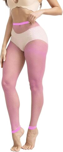 CharnmRose 2 أزواج المرأة بدون قدم شبكة صيد السمك الجوارب عالية الخصر شبكة صيد السمك للنساء جوارب شبكية in Kuwait