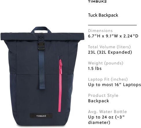 Timbuk2 Tuck Pack - Roll Top, Water-Resistant Laptop Backpack, Eco Black in Kuwait