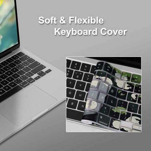 MOSISO Compatible with MacBook Air 13 inch Case 2025 2024 2023 2022 M4 A3240 M3 A3113 M2 A2681, Plastic Hard Shell&Keyboard Cover&Screen Protector for MacBook Air 13.6 inch Case, Lazy Cat in Saudi Arabia