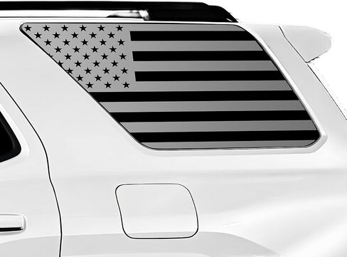 BOGAR TECH DESIGNS Precut Quarter Window American Flag Vinyl Decal Sticker Compatible with Toyota 4Runner 2025-2026, Matte Black in Saudi Arabia