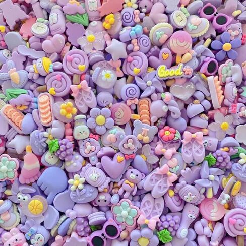 Halloluck 50 Pcs Jelly Sugar Soft Candy Slime Charms Easter DIY Craft Making Resin Jewery Making Kit, Resin Flatback Slime Beads Making Supplies for DIY Scrapbooking Crafts Cell Phone Case Making in Saudi Arabia