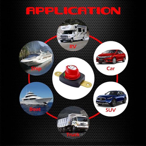 Ampper Top Post Battery Disconnect Switch 12V - 48V, Marine Battery Switch Disconnect Power Cut Shut Off for Car, RV and Boat (Negative, On/Off) in Saudi Arabia
