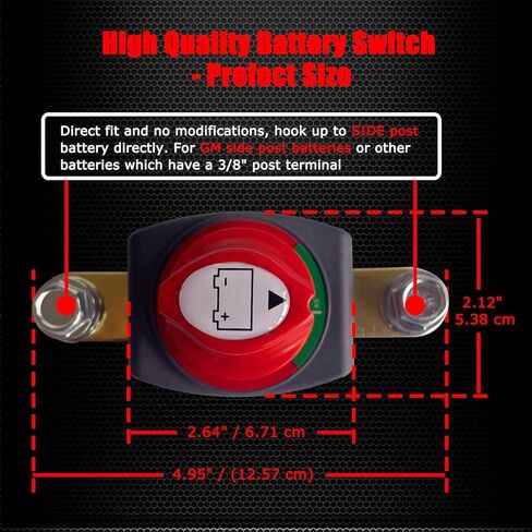 Ampper Top Post Battery Disconnect Switch 12V - 48V, Marine Battery Switch Disconnect Power Cut Shut Off for Car, RV and Boat (Negative, On/Off) in Saudi Arabia