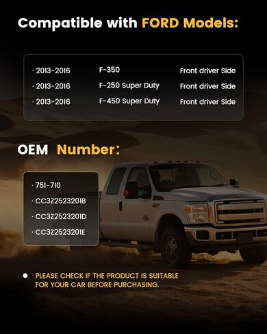 Power Window Regulator with Motor,Front Driver Side Compatible with Ford F-350 2013 2014 2015 2016 F-250/F-450 Super Duty 2013 2014 2015 2016, Replace# 751-710 751710 CC3Z2523201B in Kuwait