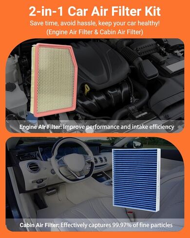 Engine & Cabin Air Filter Kit with Activated Carbon, Fit for 2019-2026 Silverado 1500 Sierra 1500, 2021-2026 Tahoe Suburban Yukon Escalade, Replace 13508023 CF11966 A3244C 84121219 in Saudi Arabia