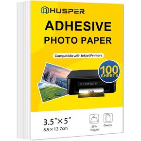 ورق صور لاصق ذاتي مقاس 4 × 6 بوصات ورق لاصق لامع للطابعة النافثة للحبر 100 ورقة 135 جرامًا لكل متر مربع 36Ib حبر صبغ فقط in Kuwait