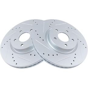 Front Brake Rotors Set Premium G-Coated 2 Piece Slotted X Drilled Compatible with 13-19 Ford Escape 13-16 Focus 14-17 Transit Connect 18-19 Lincoln MKC 06-13 Volvo C70 04-11 S40 04 V40 05-11 V50 in Kuwait