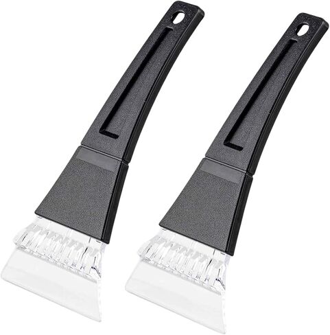 2 Pack Black Ice Scrapers with Soft Grip for Vehicle Windows in Saudi Arabia