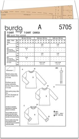 Burda Style X05705BURDA Misses' Shirts Sewing Pattern Packet, Design Code B5705, Sizes 8-18 (34-44) in Saudi Arabia