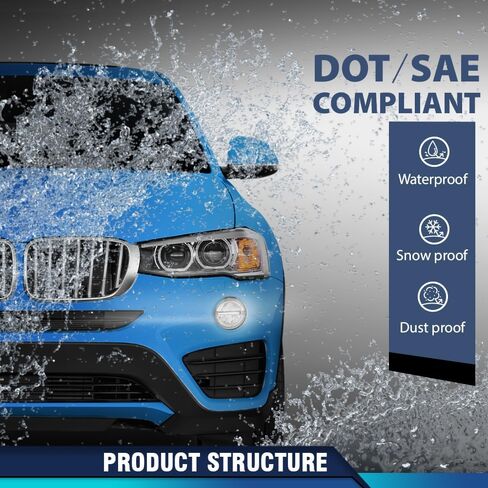مصابيح الضباب LED للجانب الأمامي الأيسر والأيمن PIT66 تناسب BMW X3 2011-2017 مع مصابيح أمامية متكيفة وX1 2016-2019 وX2 2018-2021 وX4 2015-2018 63177238787، 63177238788، BM2592141، BM2593141 أسود in Kuwait